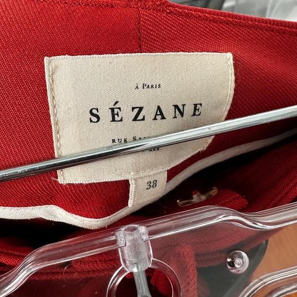 Sezane Phil Belted Trousers in Brique Size 38 - Picture 9 of 11